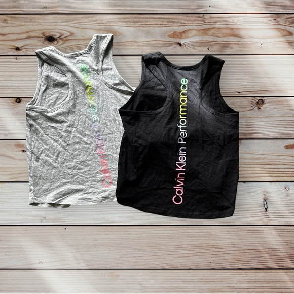 Calvin Klein Performance Girls Racerback Tank Tops. - Picture 2 of 3